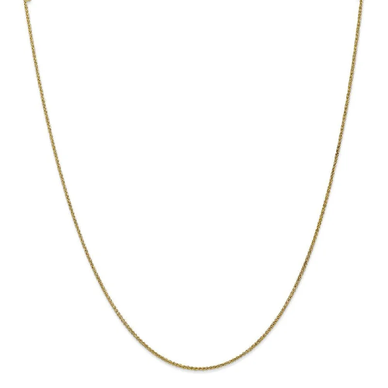 casual anklet for women-1.25mm 10k Yellow Gold Solid Spiga Chain Anklet, 10 Inch