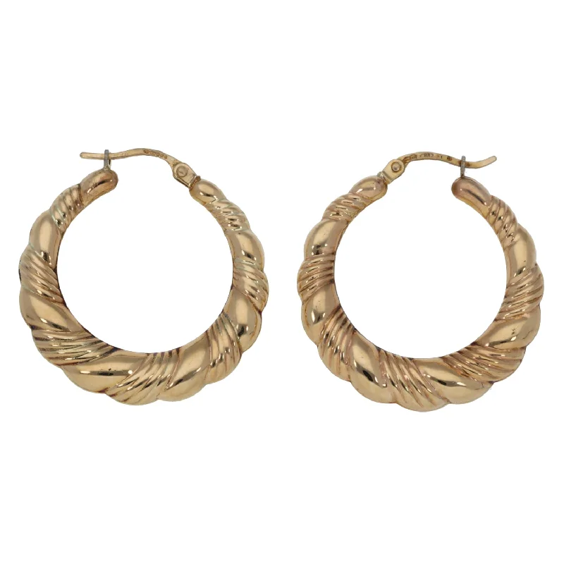 unique earrings for women-9ct Gold Creole Earrings