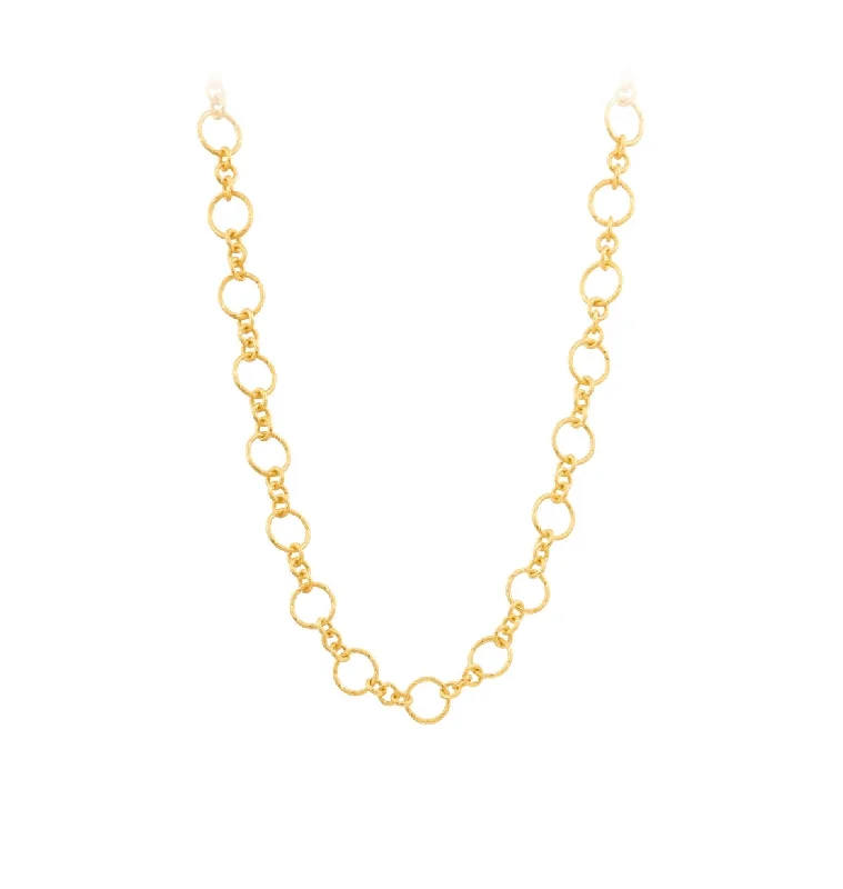 silver necklace for women-Saturn Gold Chain