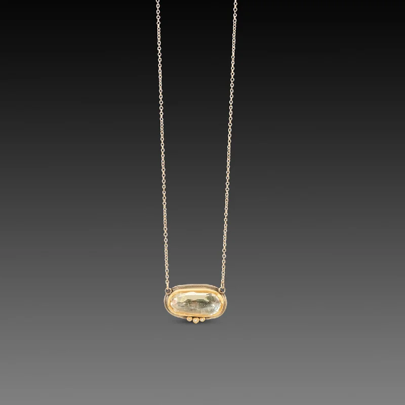 animal pendant necklace for women-Clear Topaz Necklace with Diamond Trio