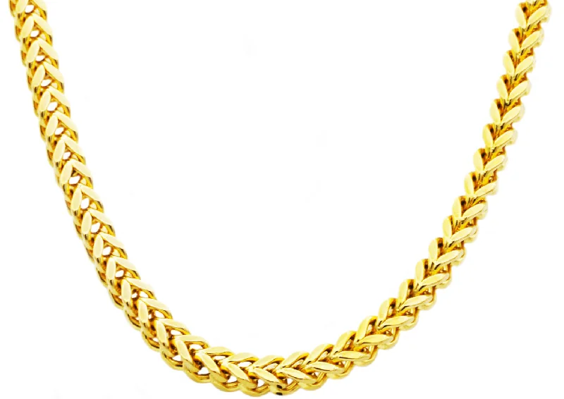 sun necklace for women-Mens 8mm Gold Stainless Steel Franco Link Chain Necklace