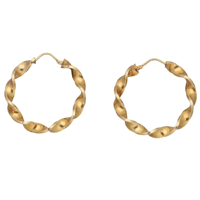 flower earrings for women-9ct Gold Hoop Earrings