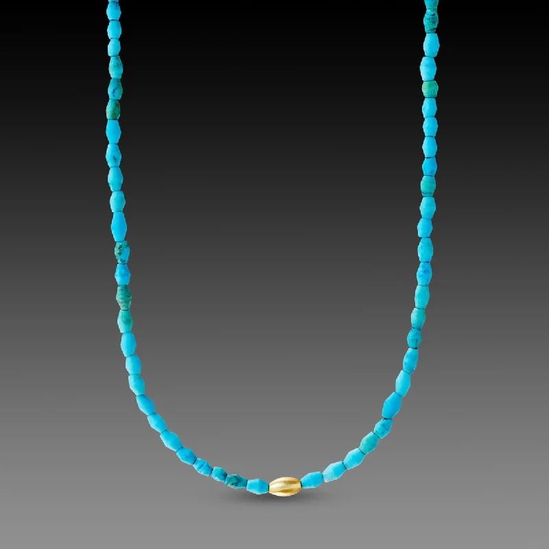 layered necklace for women-Egyptian Faience & Gold Necklace