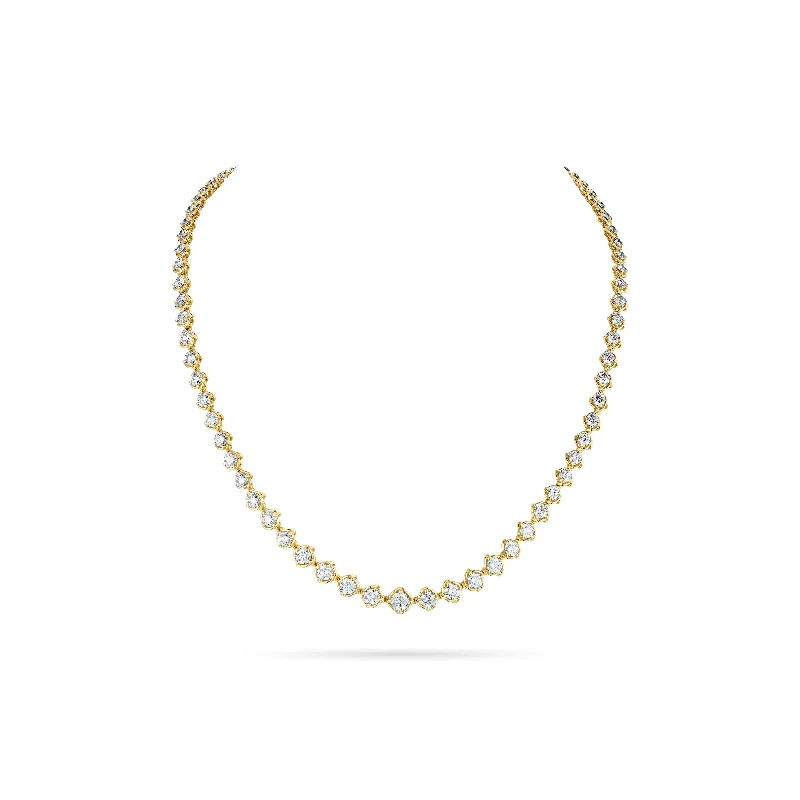 bold necklace for women-Abbracchi Diamond Line Necklace