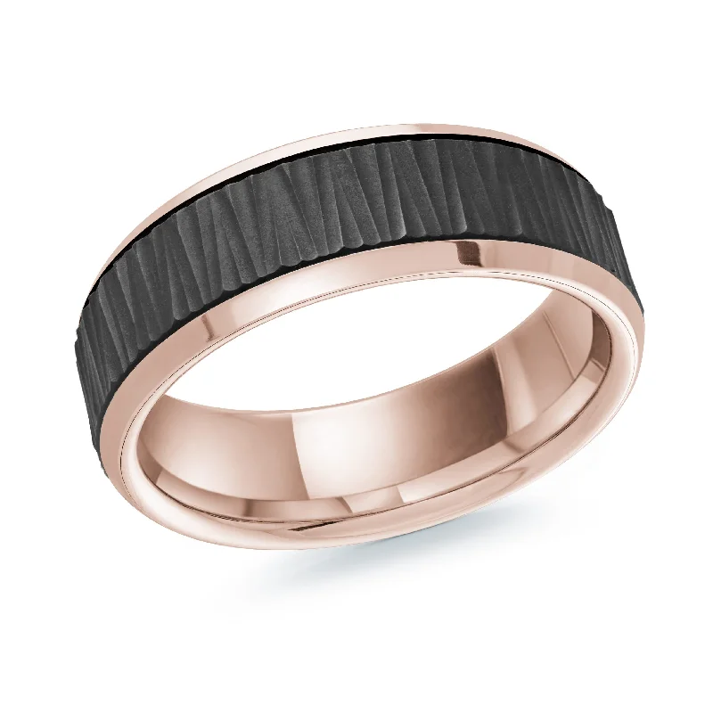 custom moissanite engagement ring for women-14K Rose Gold Ring from the Noir Collection by Malo - MRDA-128-7P