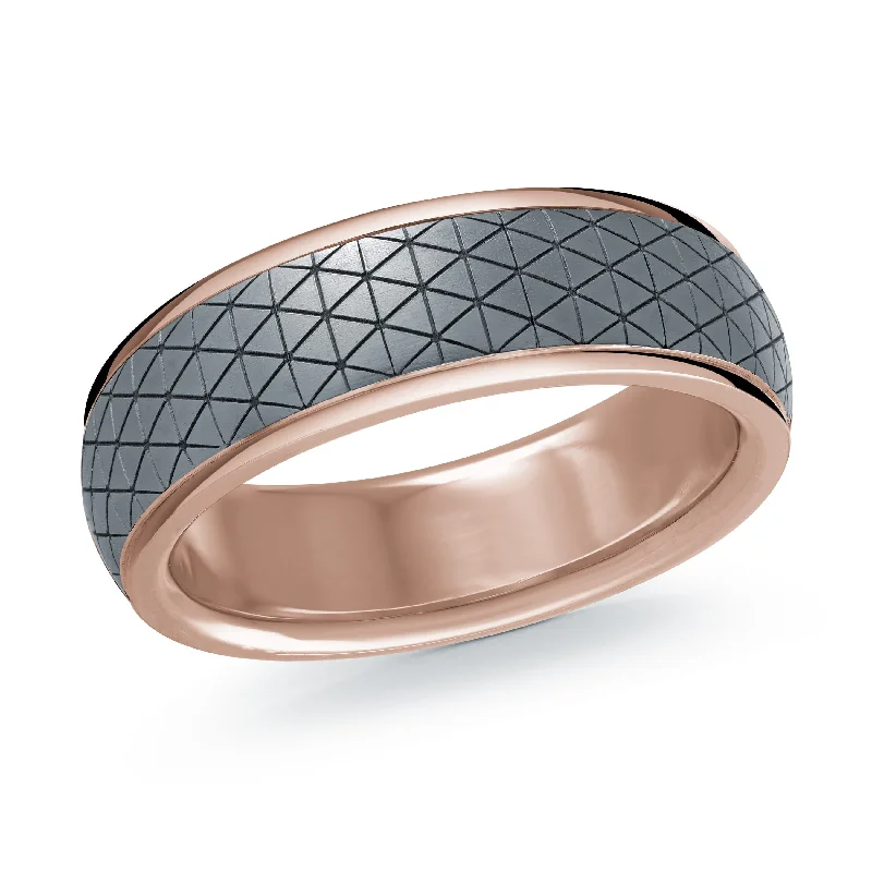 platinum engagement ring set for women-14K Rose Gold Ring from the Tantalum Collection by Malo - MRDTN-051-7P