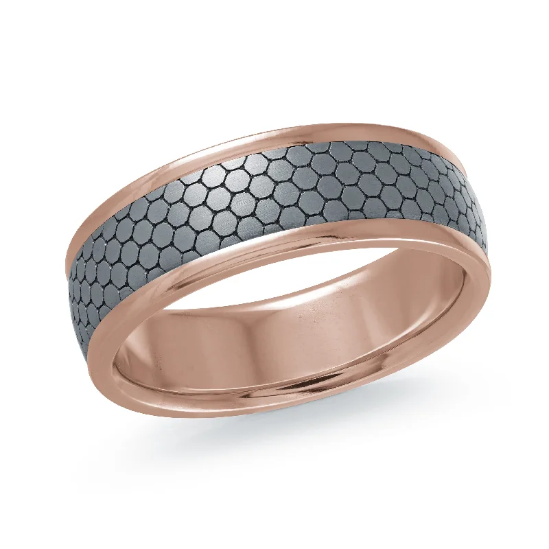 white gold engagement ring with diamonds for women-14K Rose Gold Ring from the Tantalum Collection by Malo - MRDTN-048-7P