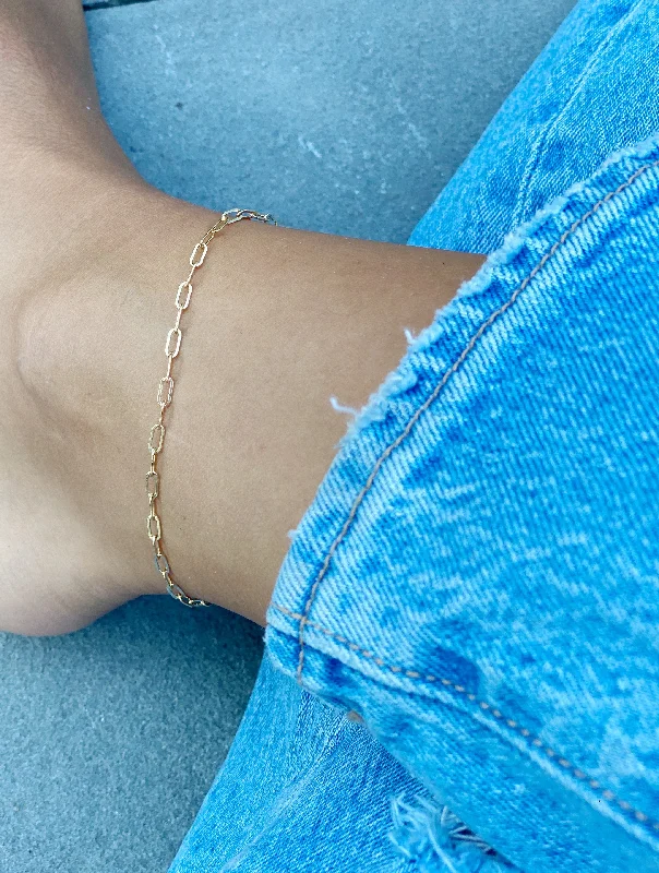 gemstone anklet for women-THE SMALL LINK ANKLET