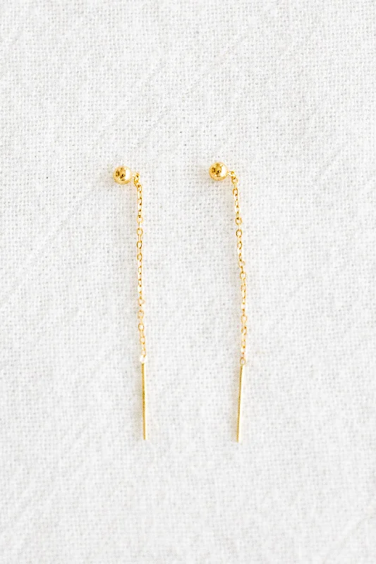 ear cuff earrings for women-Ball Drop Ear Threaders