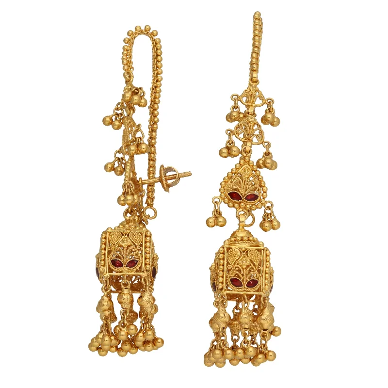 personalized earrings for women-22ct Gold Fancy Drop Earrings