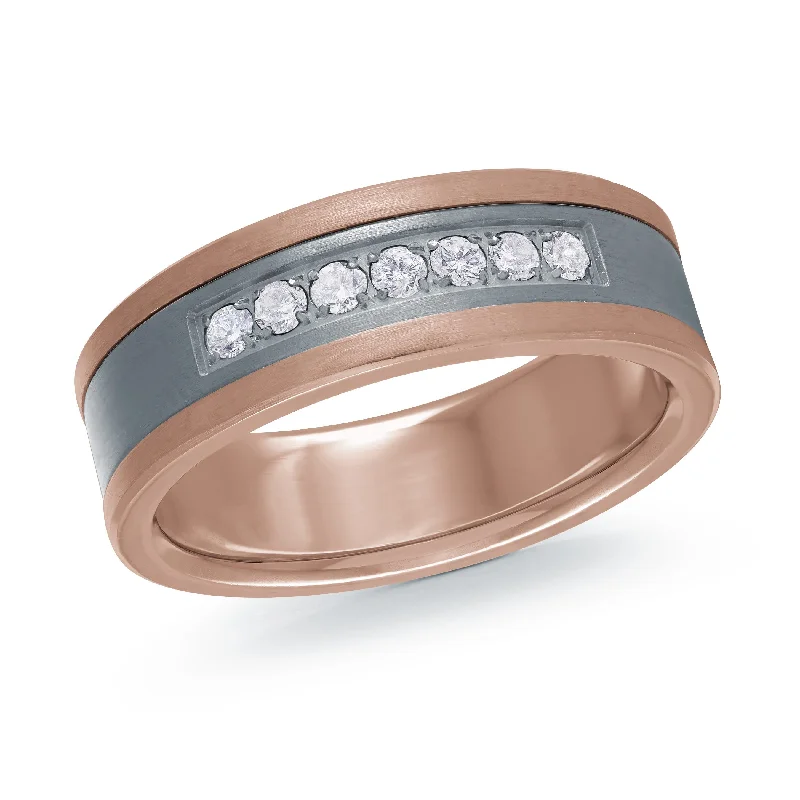 cushion cut halo engagement ring for women-14K Rose Gold Ring from the Tantalum Collection by Malo - MRDTN-044-7PD