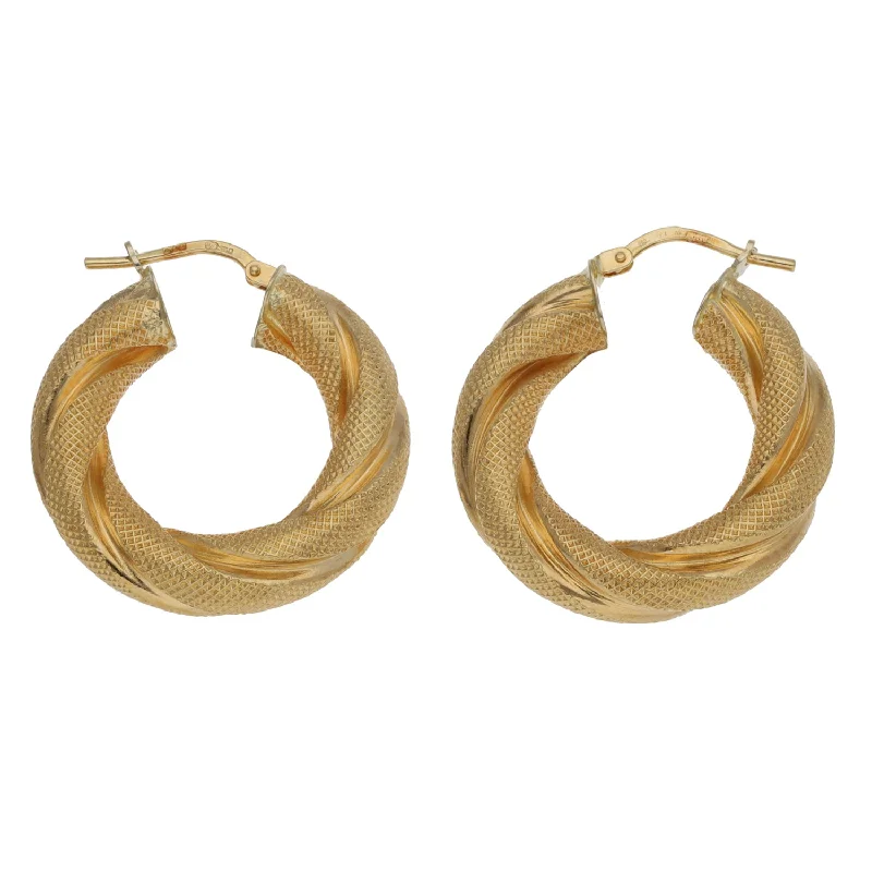 trendy earrings for women-18ct Gold Hoop Earrings