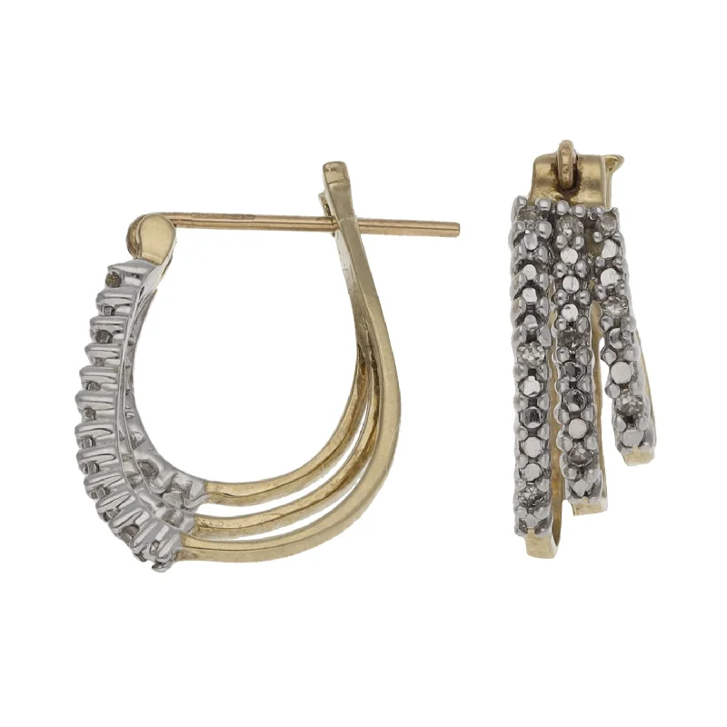 silver hoop earrings for women-9ct Gold 0.18ct Diamond Dress/Cocktail Earrings