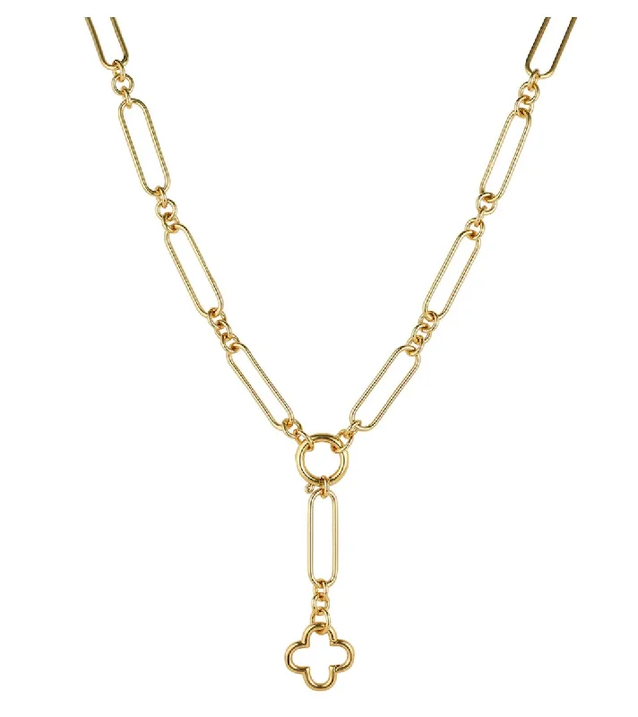 trendy charm necklace for women-Mixed Link Lariat