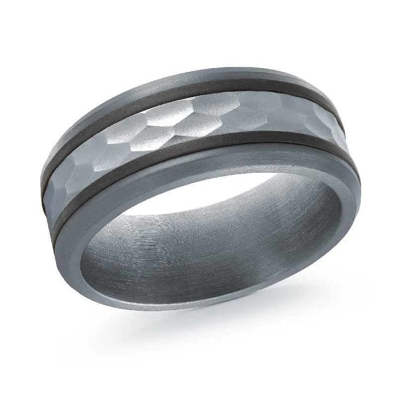 bold engagement ring for women-Tantalum with Carbon Fiber and 14K White Gold Ring from the Tantalum Collection by Malo - MRDTC-004-8BW