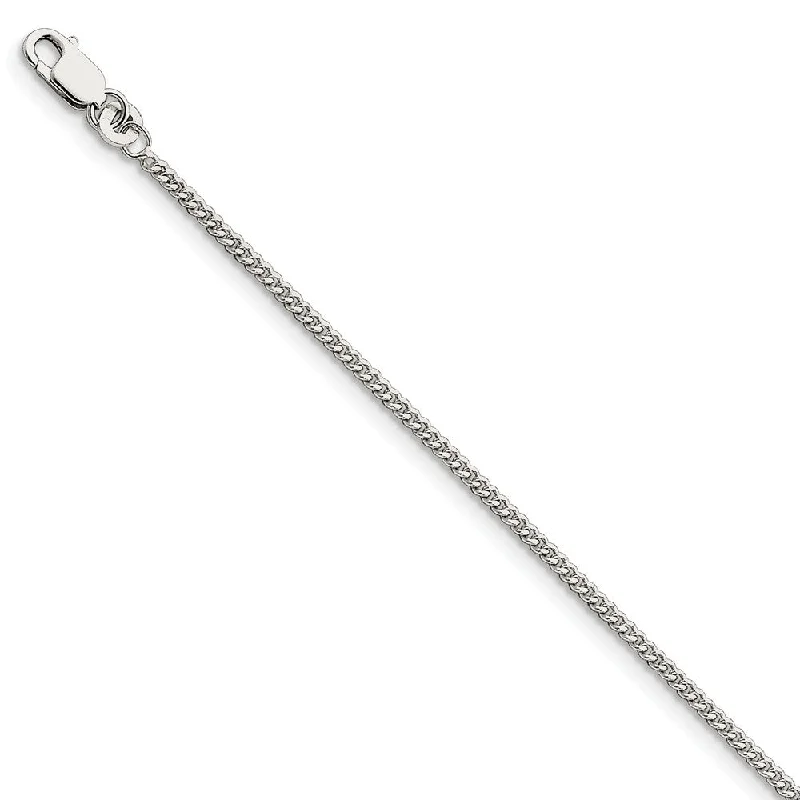 flower bracelet for women-Sterling Silver 1.75mm Solid Curb Chain Anklet