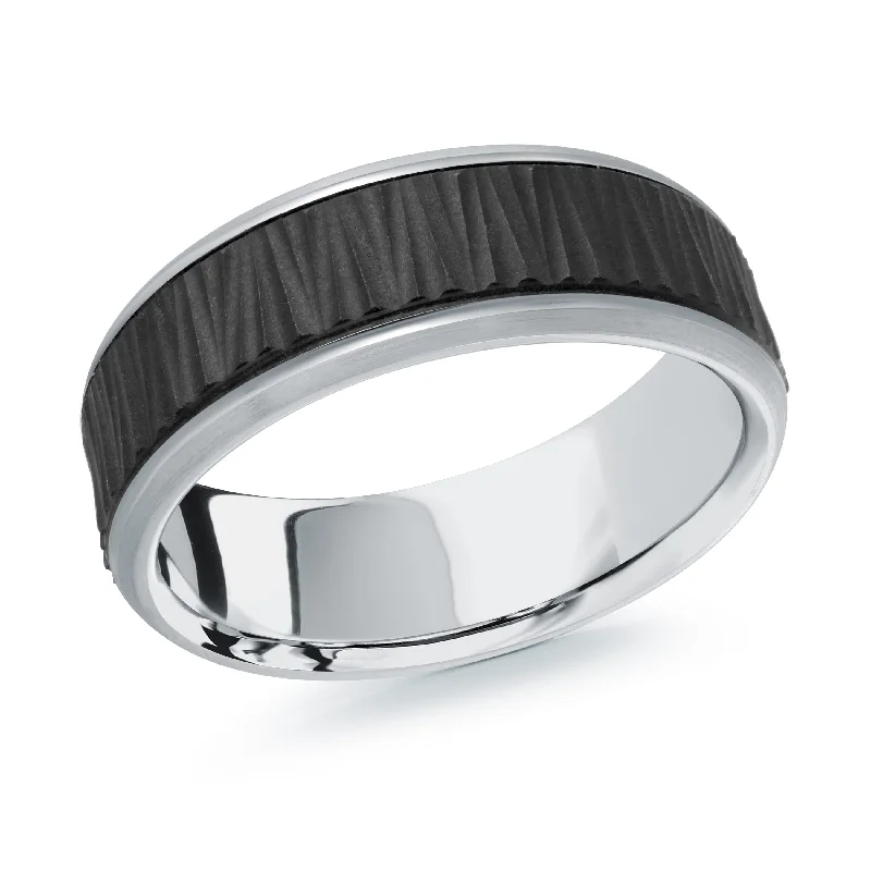 trendy engagement ring for women-14K White Gold Ring from the Noir Collection by Malo - MRDA-127-7W