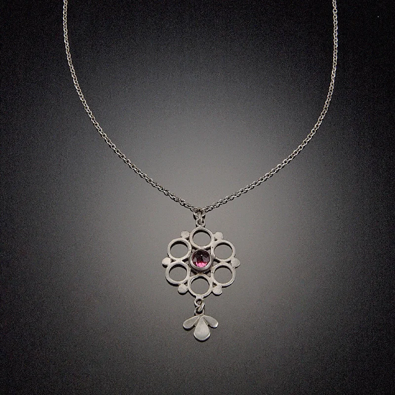 gold chain necklace for women-Mandala Necklace with Garnet