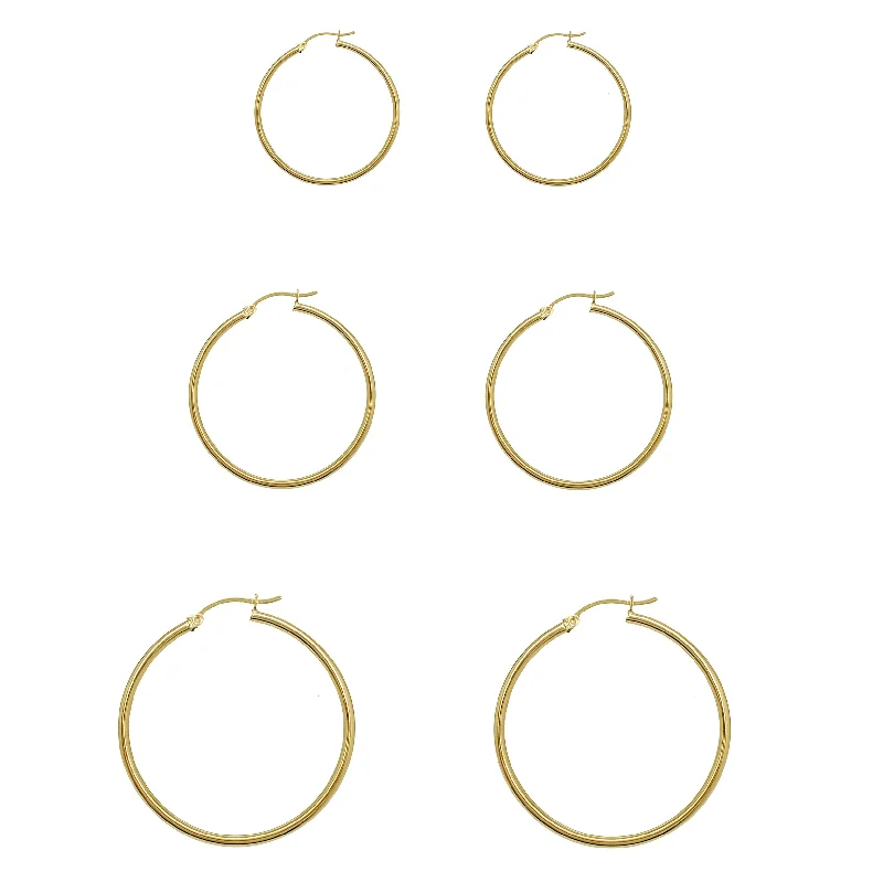 elegant earrings for women-Plain Hoop Earrings (Silver)