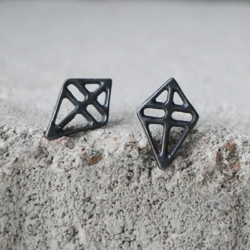 custom earrings for women-Ruuti Earrings Oxidized Silver