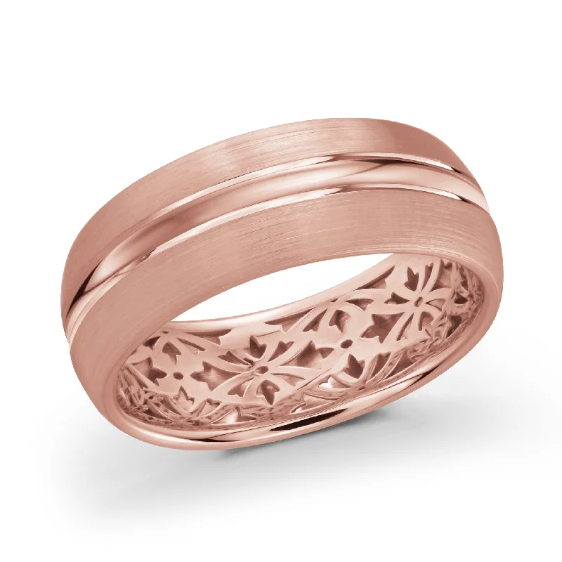 vintage-inspired engagement ring for women-14K Rose Gold Ring from the Precision Collection by Malo - FJM-017-8P