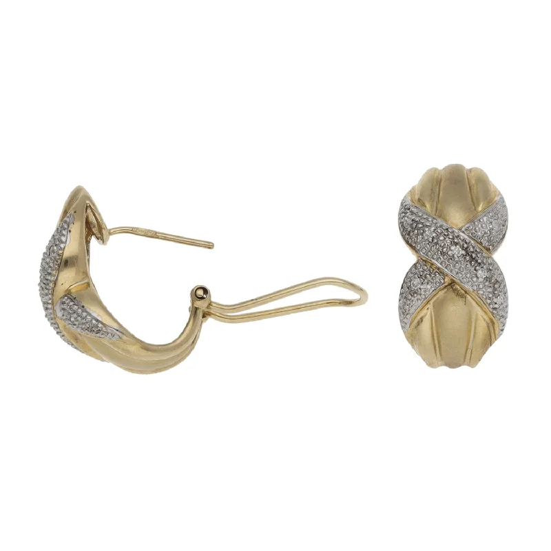 flower stud earrings for women-9ct Gold 0.10ct Diamond Dress/Cocktail Earrings