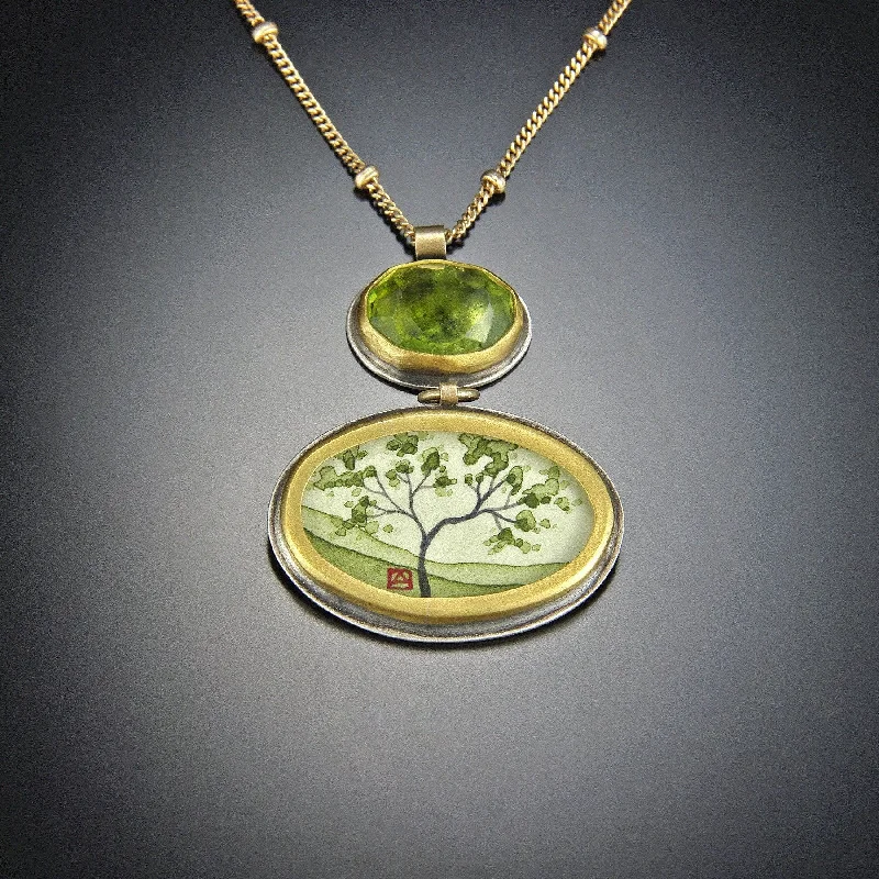 necklace with initials for women-Spring Maple Necklace with Green Tourmaline