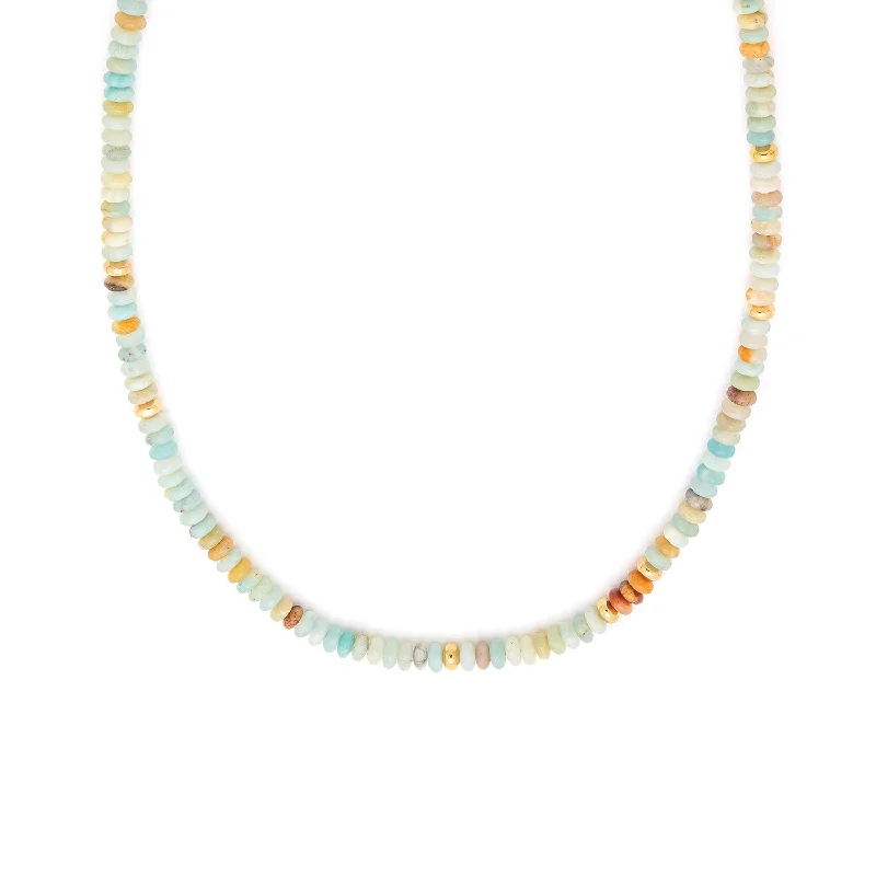 gold necklace for women-Gemstone Necklace | Peruvian Opal